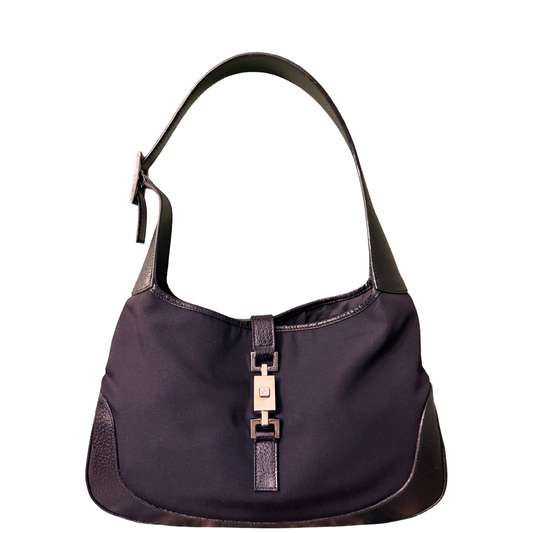 GUCCI BY TOM FORD BLACK NYLON JACKIE SHOULDER BAG