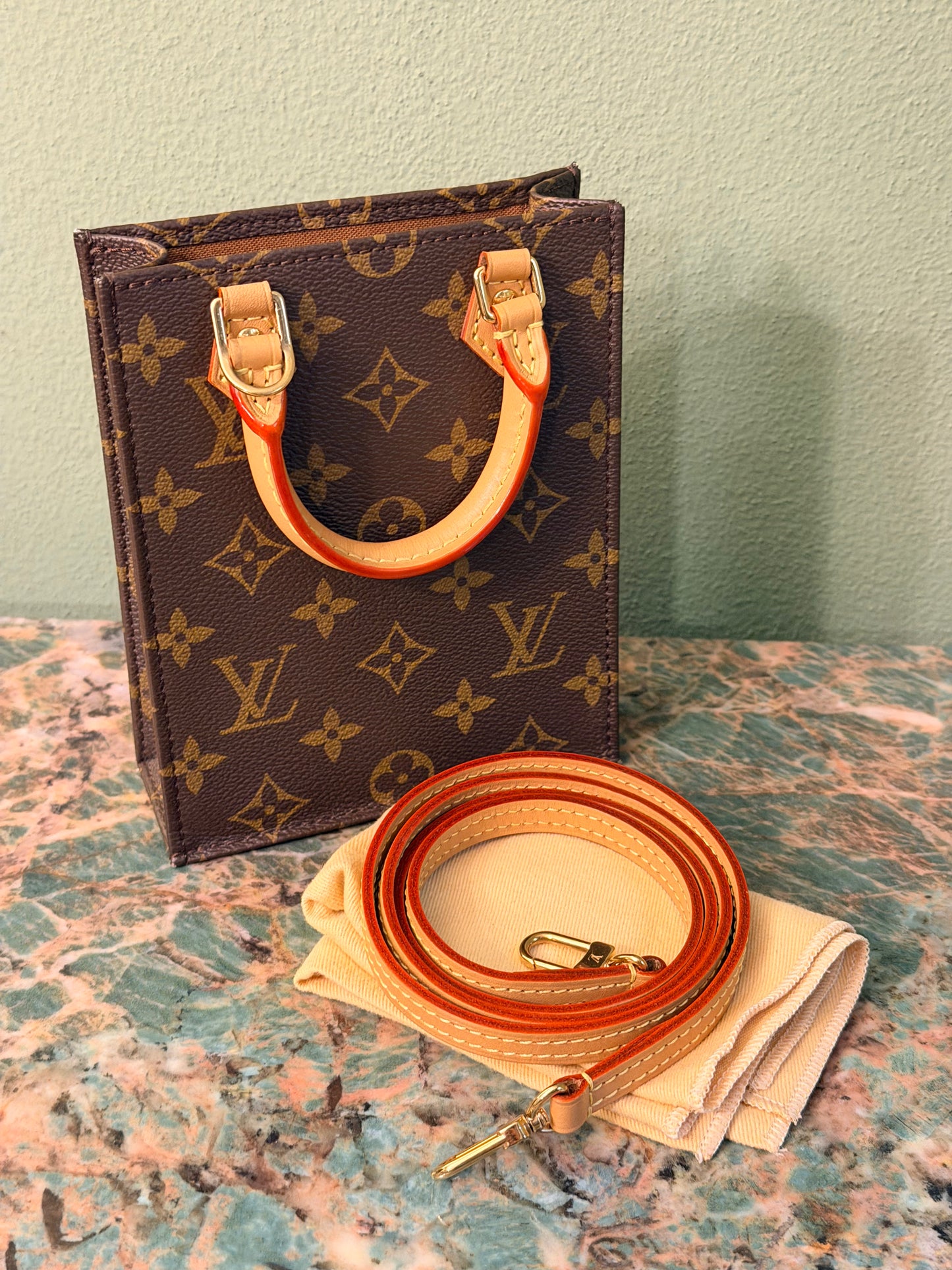 LOUIS VUITTON MONOGRAM PETIT SAC PLAT CROSSBODY BAG