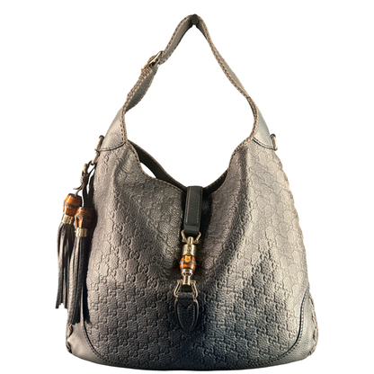 GUCCI BY FRIDA GIANNINI NAVY GUCCISSIMA LARGE NEW JACKIE HOBO BAG