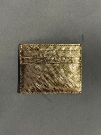 PRADA GOLD SAFFIANO CARD HOLDER
