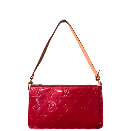 LOUIS VUITTON MONOGRAM VERNIS RED POCHETTE LEXINGTON
