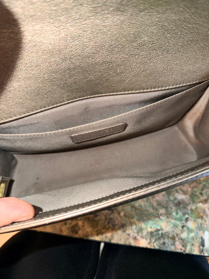 CHANEL CHAMPAGNE PERFORATED MEDIUM BOY CROSSBODY BAG