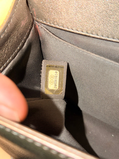 CHANEL CHAMPAGNE PERFORATED MEDIUM BOY CROSSBODY BAG