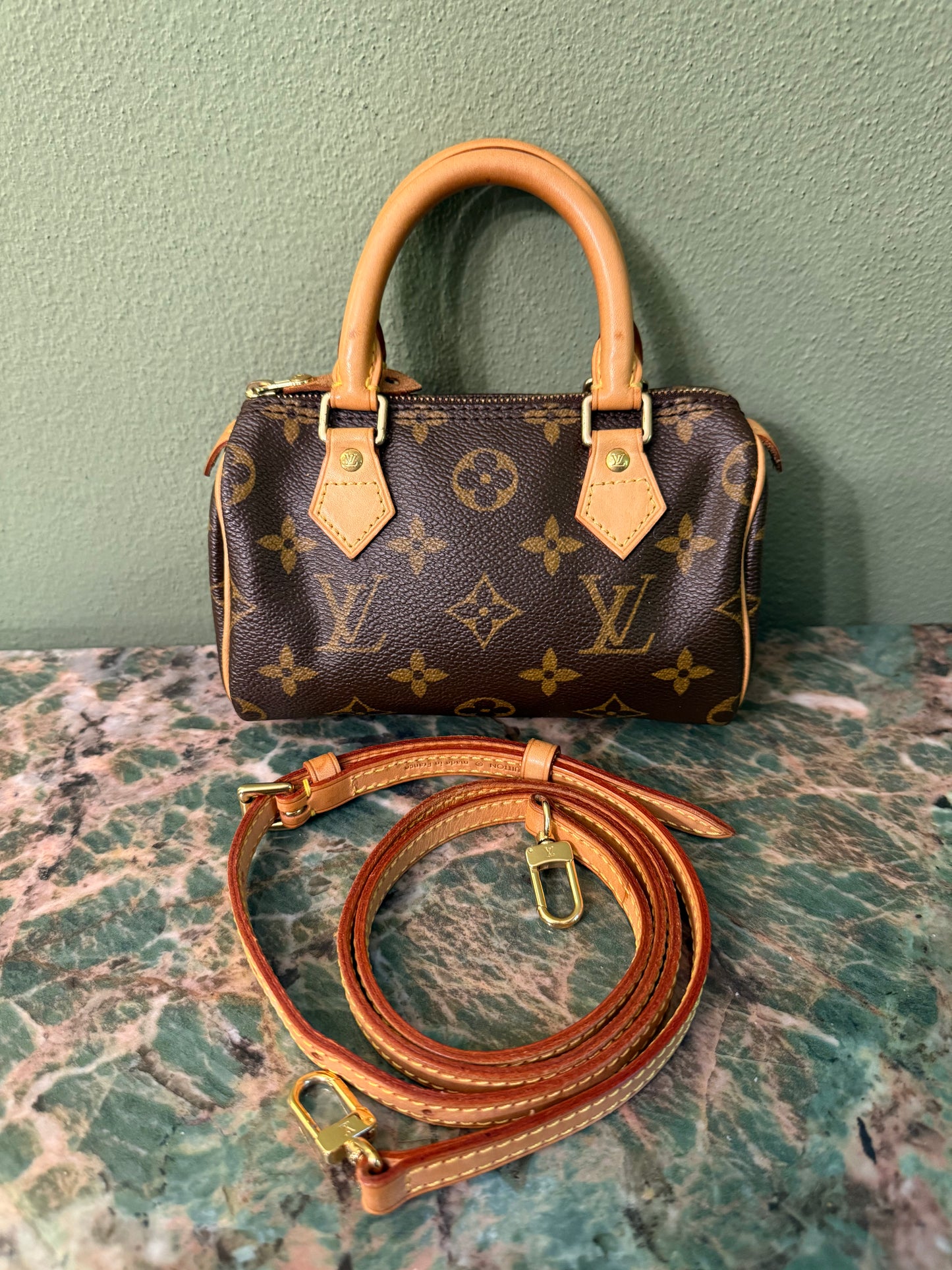 LOUIS VUITTON MONOGRAM MINI HL BOSTON BAG WITH STRAP