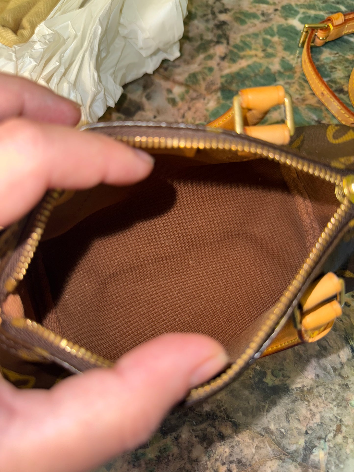 LOUIS VUITTON MONOGRAM MINI HL BOSTON BAG WITH STRAP