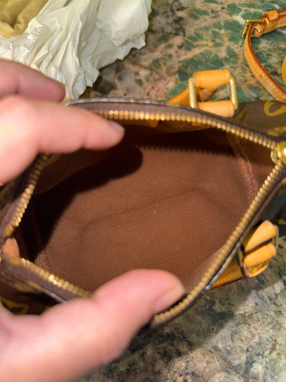 LOUIS VUITTON MONOGRAM MINI HL BOSTON BAG WITH STRAP