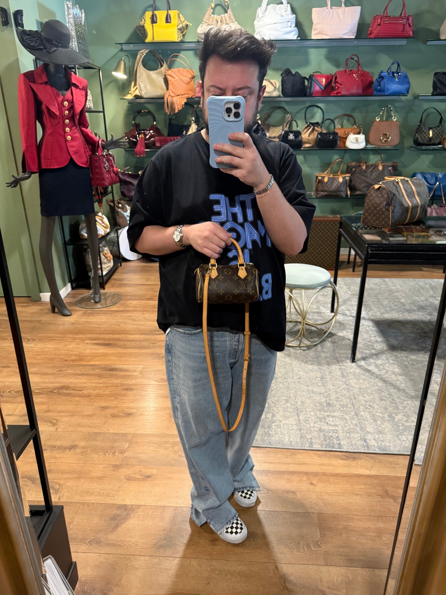 LOUIS VUITTON MONOGRAM MINI HL BOSTON BAG WITH STRAP