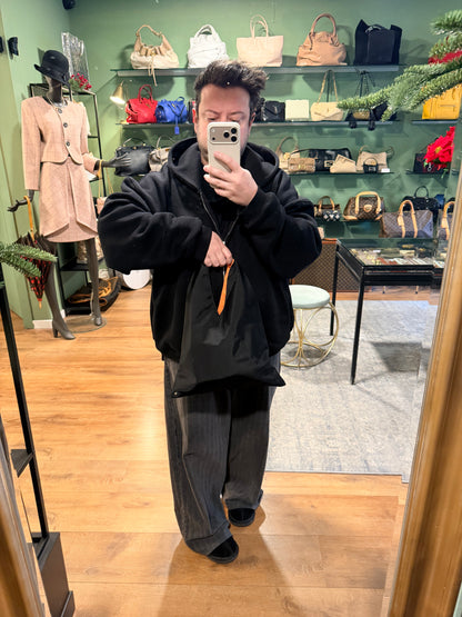 MAISON MARGIELA MM6 BLACK NYLON SMALL JAPANESE TOTE BAG