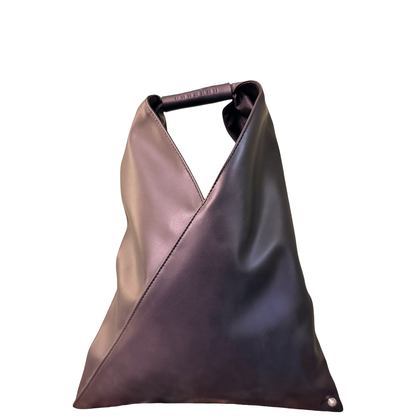 MAISON MARGIELA MM6 BLACK LEATHER SMALL JAPANESE TOTE BAG