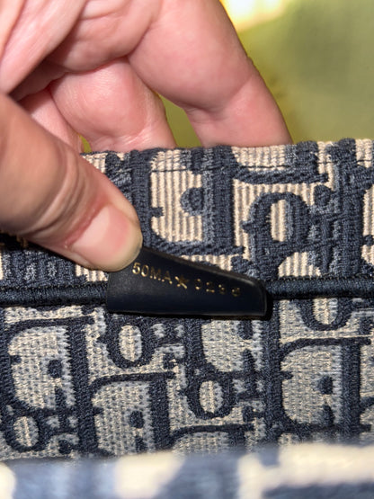 DIOR NAVY OBLIQUE MONOGRAM MEDIUM BOOK TOTE HANDBAG
