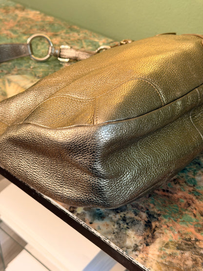 PRADA SILVER METALLIC MADIUM HOBO BAG