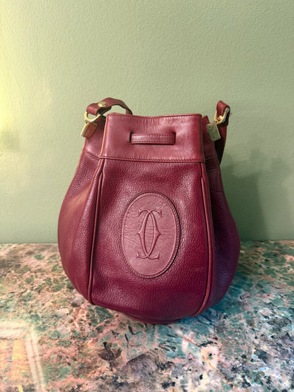 CARTIER BURGUNDY LARGE BUCKET BAG