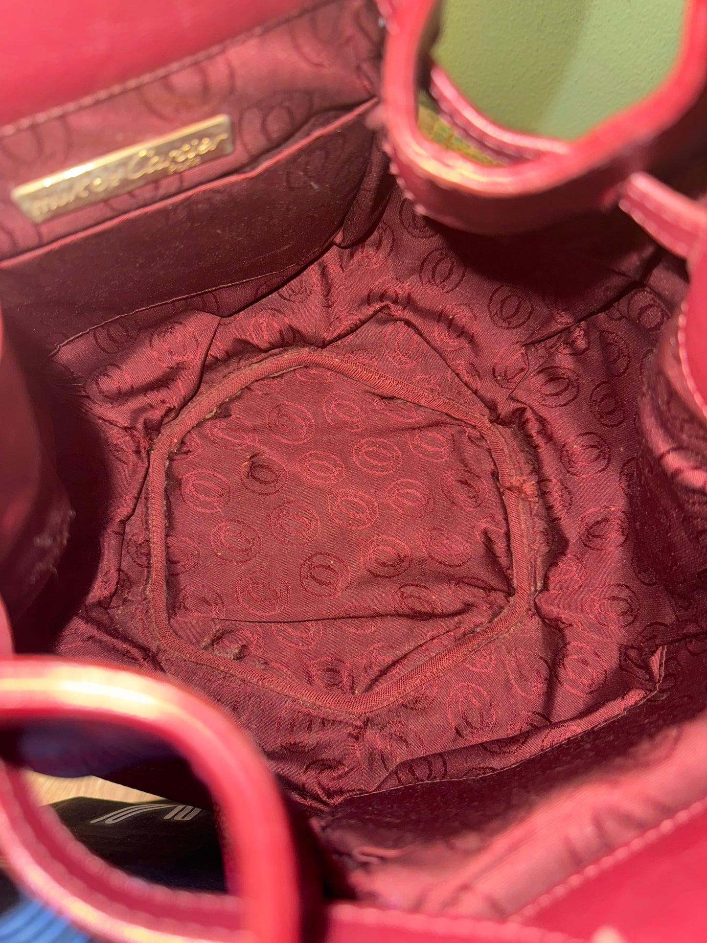 CARTIER BURGUNDY LARGE BUCKET BAG