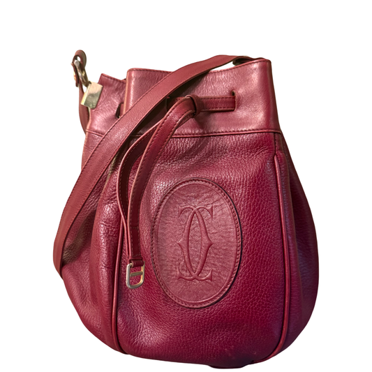 CARTIER BURGUNDY LARGE BUCKET BAG