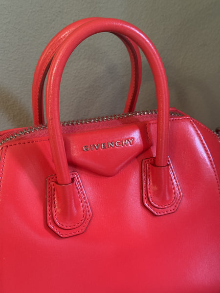 GIVENCHY RED MINI ANTIGONA CROSSBODY BAG