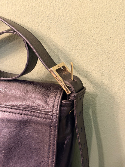 FENDI BLACK MAXI BAGUETTE CROSSBODY BAG