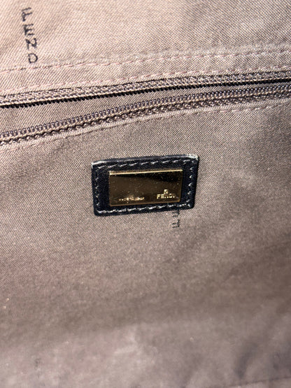 FENDI BLACK MAXI BAGUETTE CROSSBODY BAG