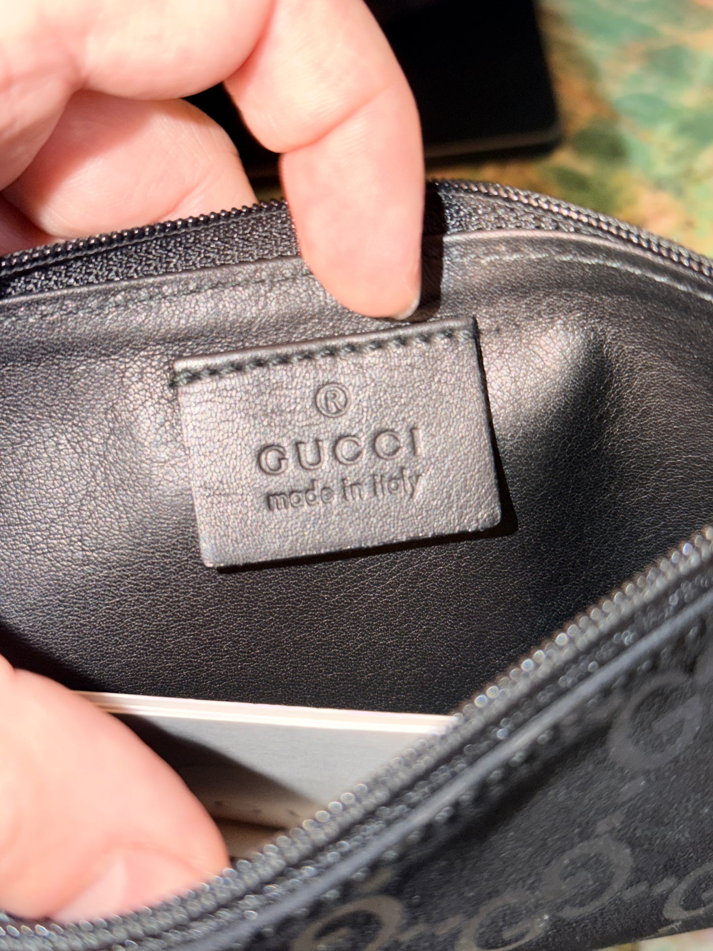 GUCCI BY TOM FORD BLACK GG SUEDE MEDIUM HOBO BAG