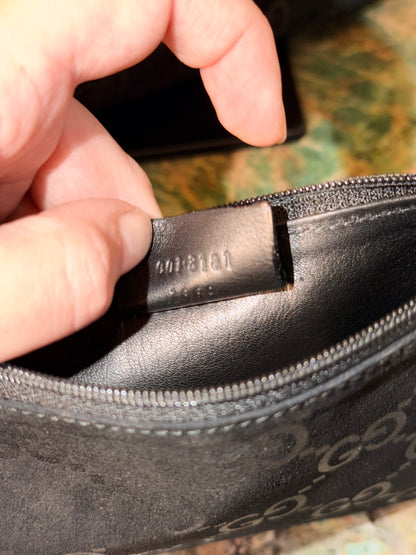 GUCCI BY TOM FORD BLACK GG SUEDE MEDIUM HOBO BAG