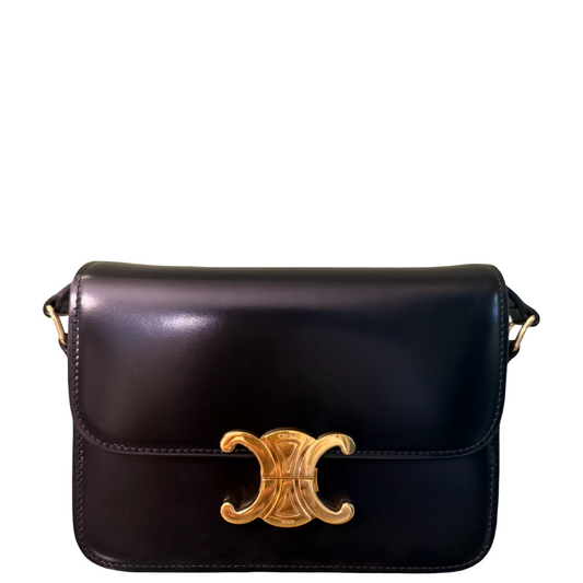 CELINE BLACK TEEN TRIOMPHE CORSSBODY BAG