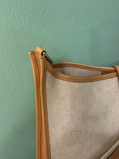HERMÈS BEIGE TOILE EVELYNE CROSSBODY BAG