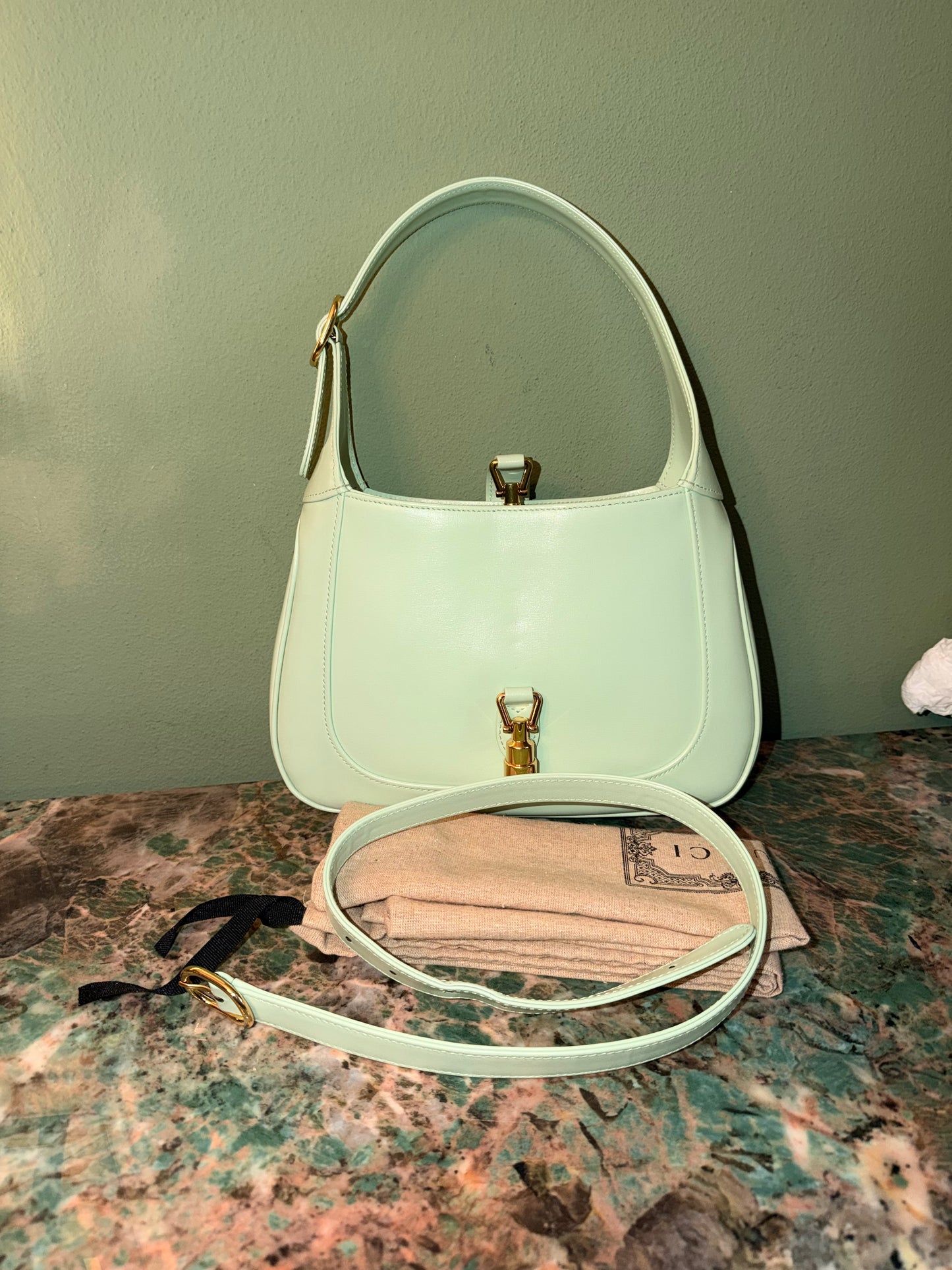 GUCCI LIGHT GREEN MEDIUM JACKIE 1961 SHOULDER BAG