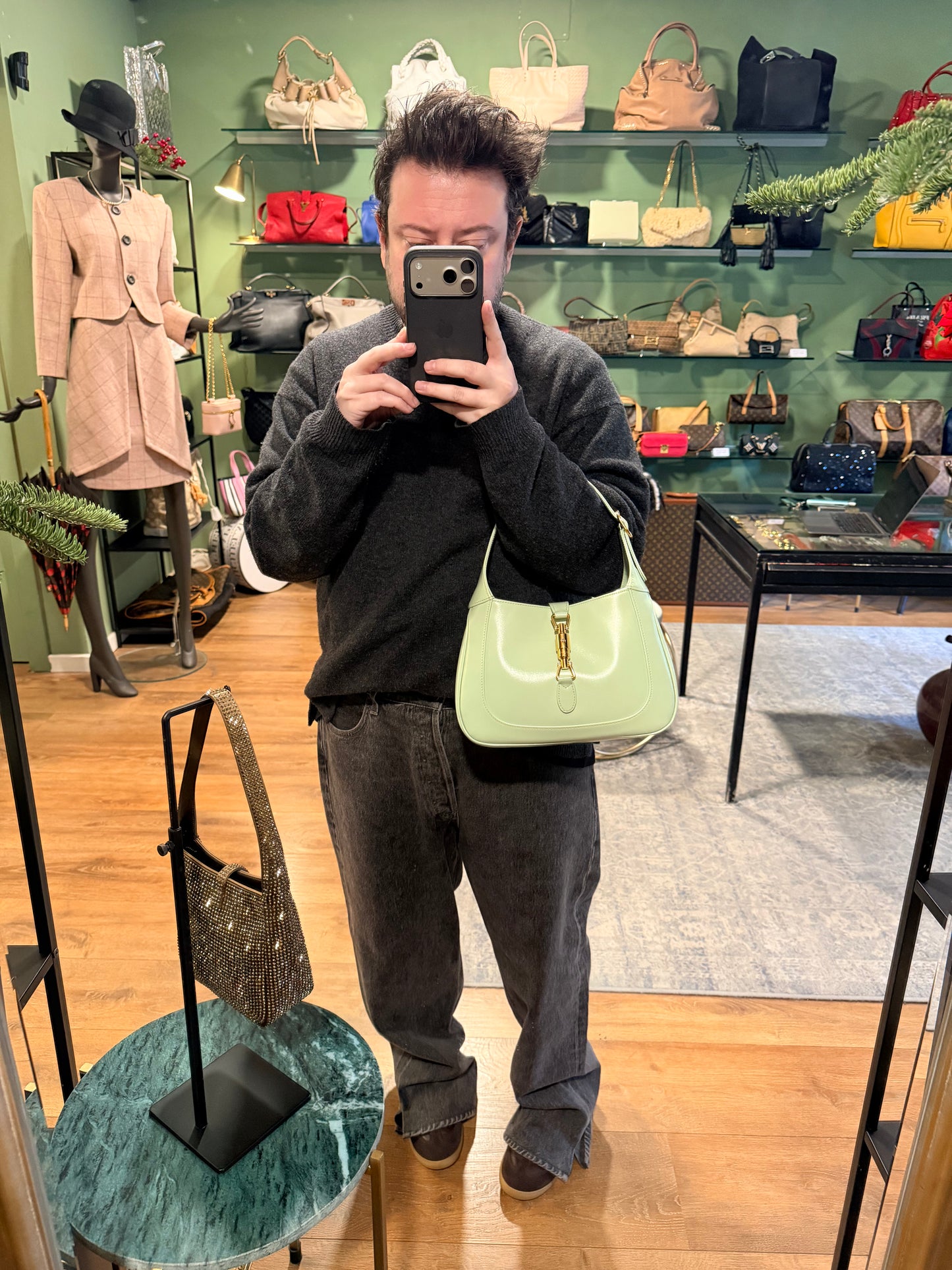 GUCCI LIGHT GREEN MEDIUM JACKIE 1961 SHOULDER BAG