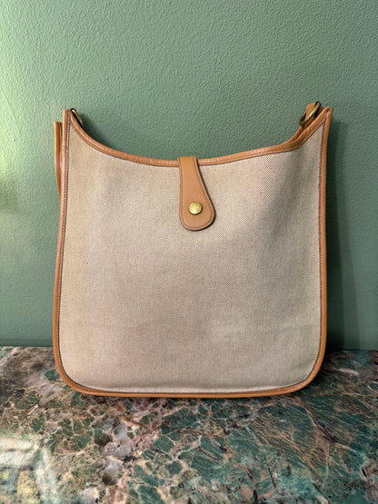 HERMÈS BEIGE TOILE EVELYNE CROSSBODY BAG