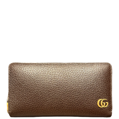 GUCCI DARK BROWN MARMONT LONG ZIPPY WALLET