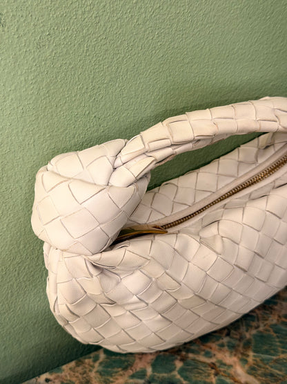 BOTTEGA VENETA WHITE MINI JODIE HANDBAG