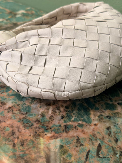 BOTTEGA VENETA WHITE MINI JODIE HANDBAG