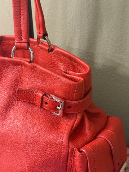 PRADA ORANGE SHOPPING TOTE