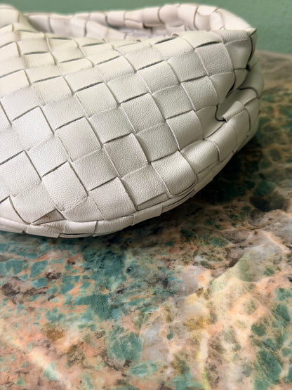 BOTTEGA VENETA WHITE MINI JODIE HANDBAG