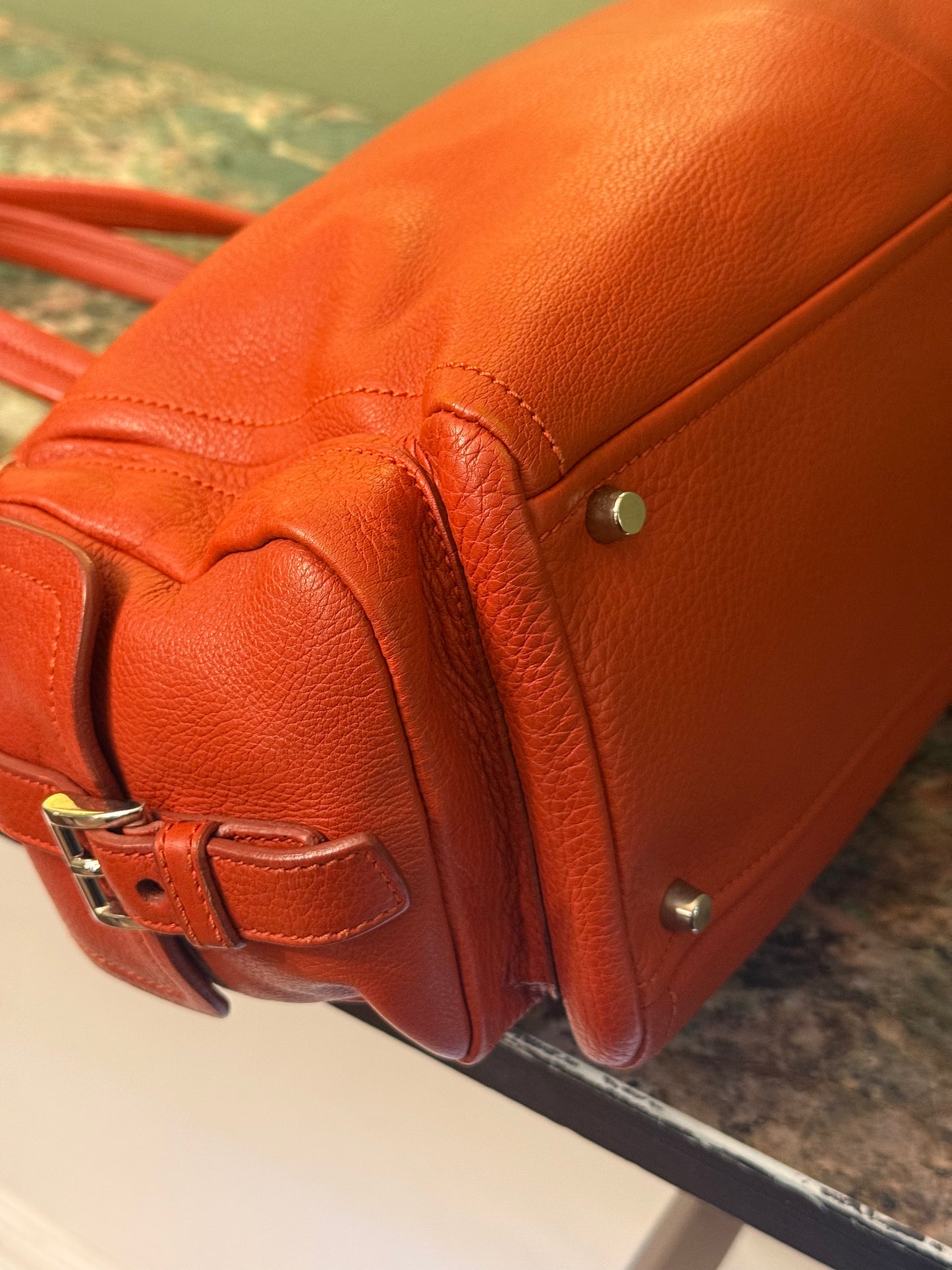 PRADA ORANGE SHOPPING TOTE