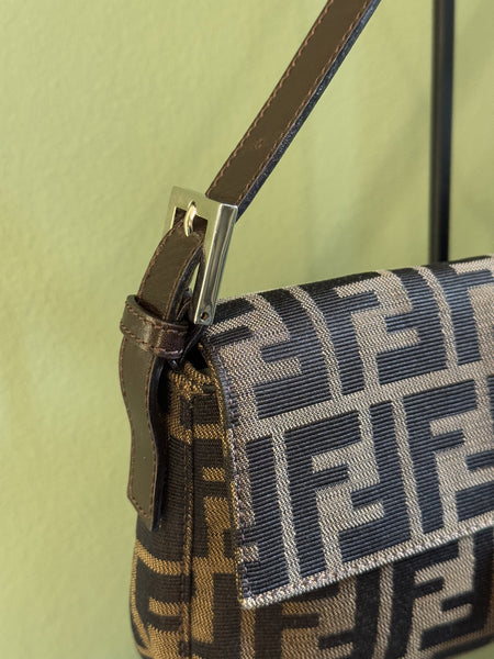 FENDI ZUCCA BAGUETTE SHOULDER BAG