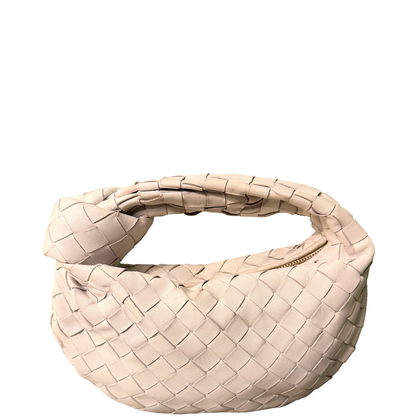 BOTTEGA VENETA WHITE MINI JODIE HANDBAG