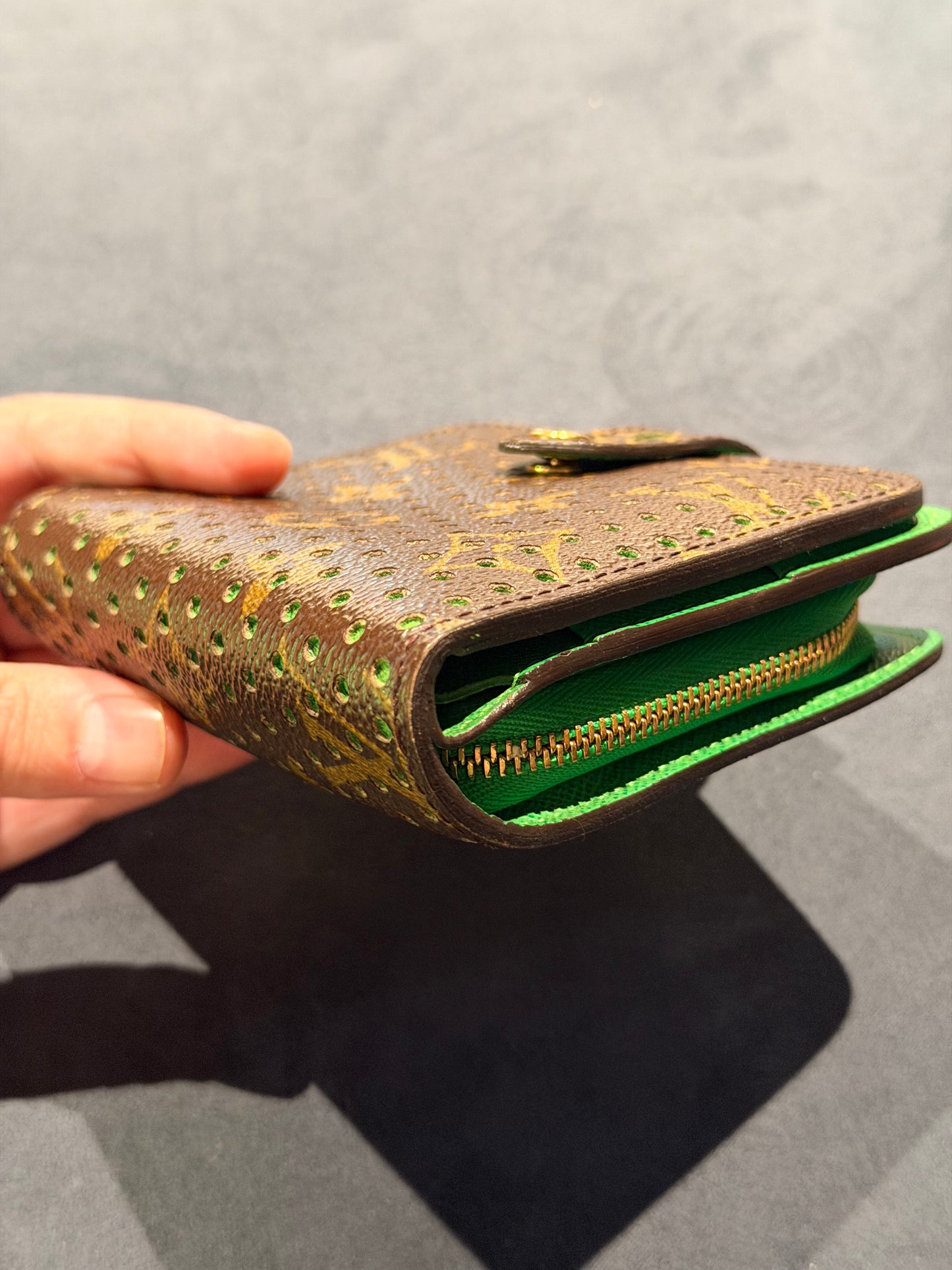 LOUIS VUITTON MONOGRAM PERFO COMPACT ZIP WALLET