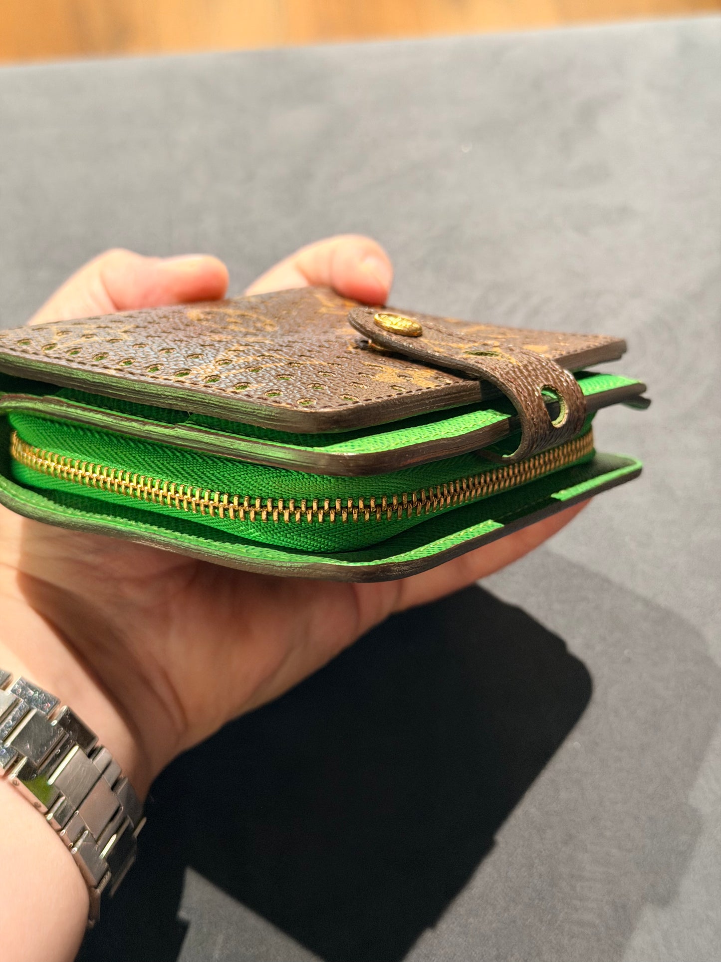 LOUIS VUITTON MONOGRAM PERFO COMPACT ZIP WALLET