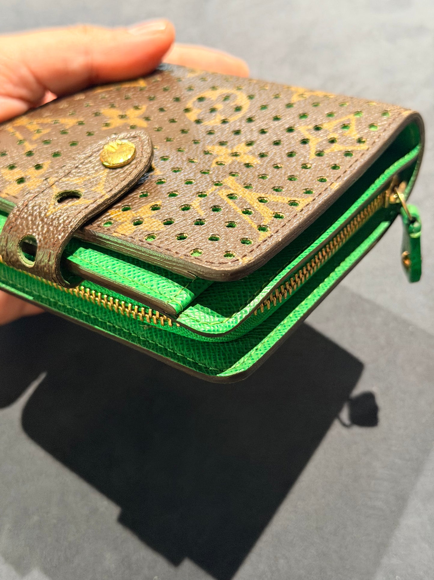 LOUIS VUITTON MONOGRAM PERFO COMPACT ZIP WALLET