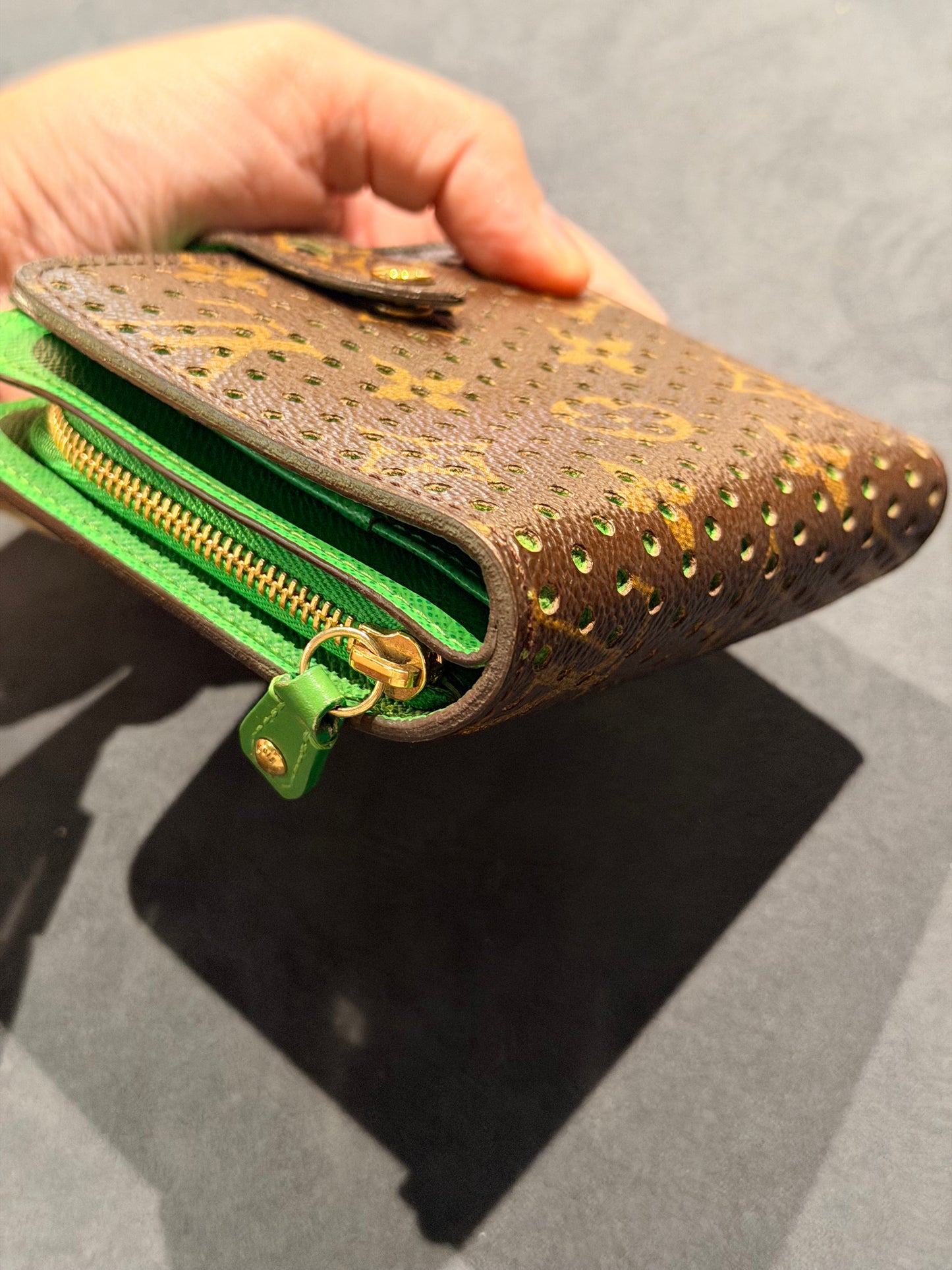 LOUIS VUITTON MONOGRAM PERFO COMPACT ZIP WALLET