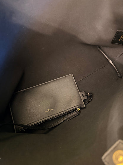 SAINT LAURENT BLACK SHOPPING TOTE