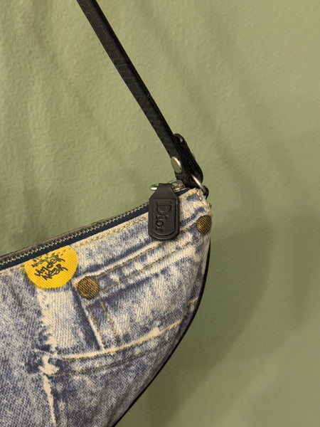 DIOR MINI DENIM SADDLE SHOULDER BAG