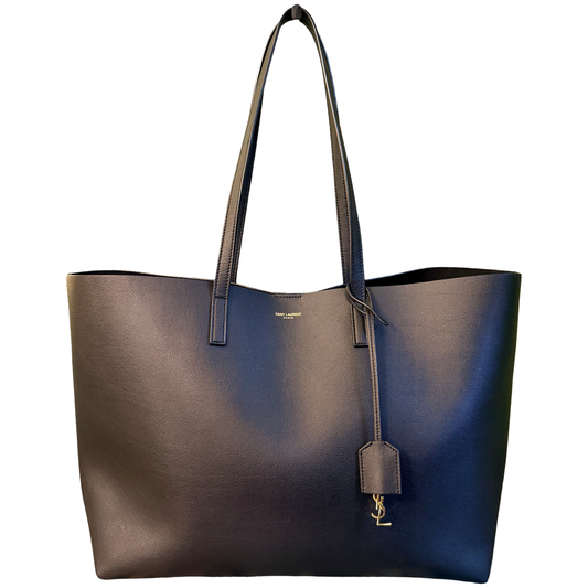 SAINT LAURENT BLACK SHOPPING TOTE