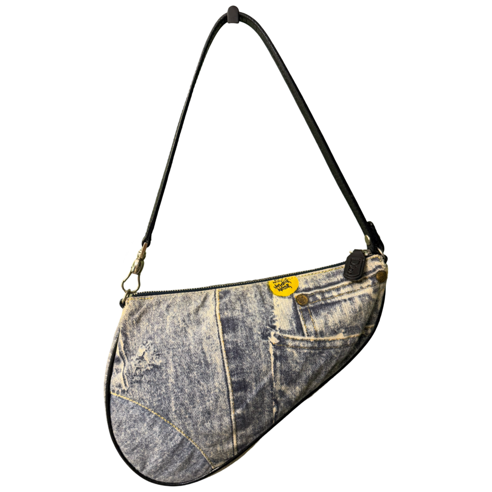 DIOR MINI DENIM SADDLE SHOULDER BAG