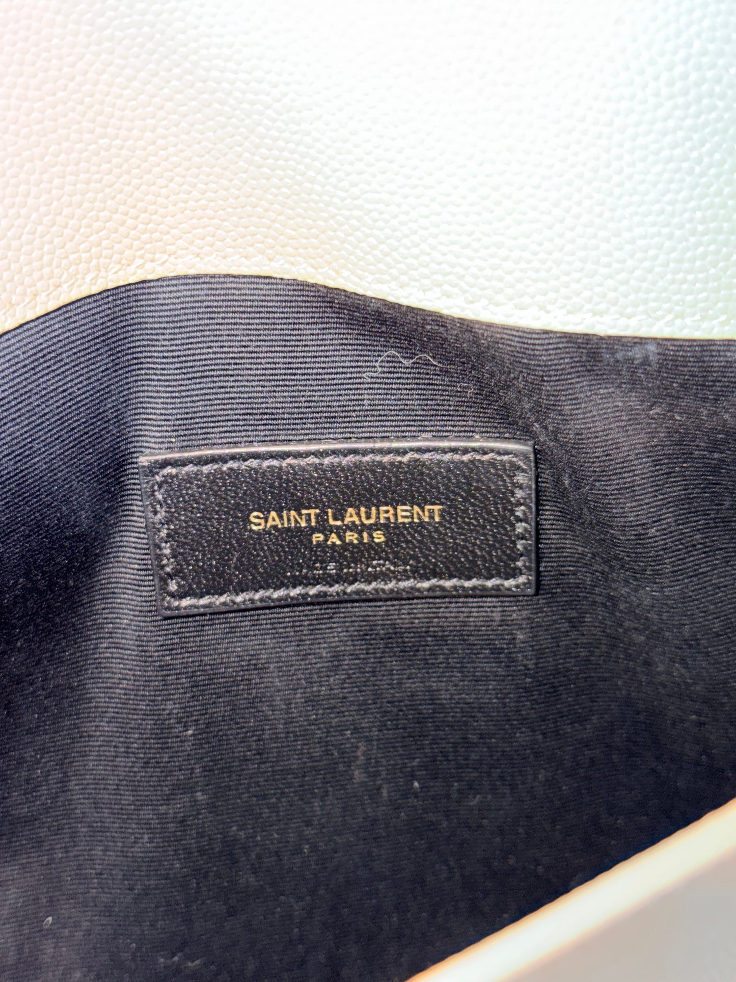 SAINT LAURENT DARK BEIGE UPTOWN POCHETTE