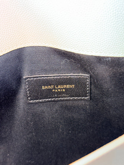 SAINT LAURENT DARK BEIGE UPTOWN POCHETTE
