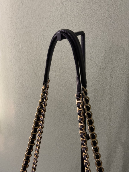 PRADA BLACK NYLON CHAIN SHOPPING TOTE