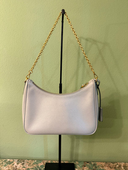 PRADA GRAY SAFFIANO RE-EDITION 2005 CROSSBODY BAG