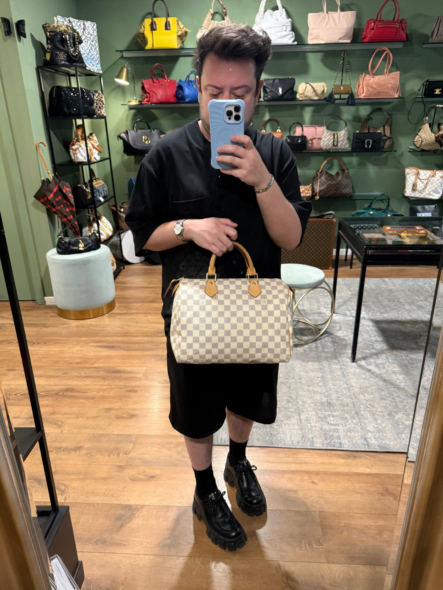 LOUIS VUITTON DAMIER AZUR SPEEDY 30 BOSTON BAG