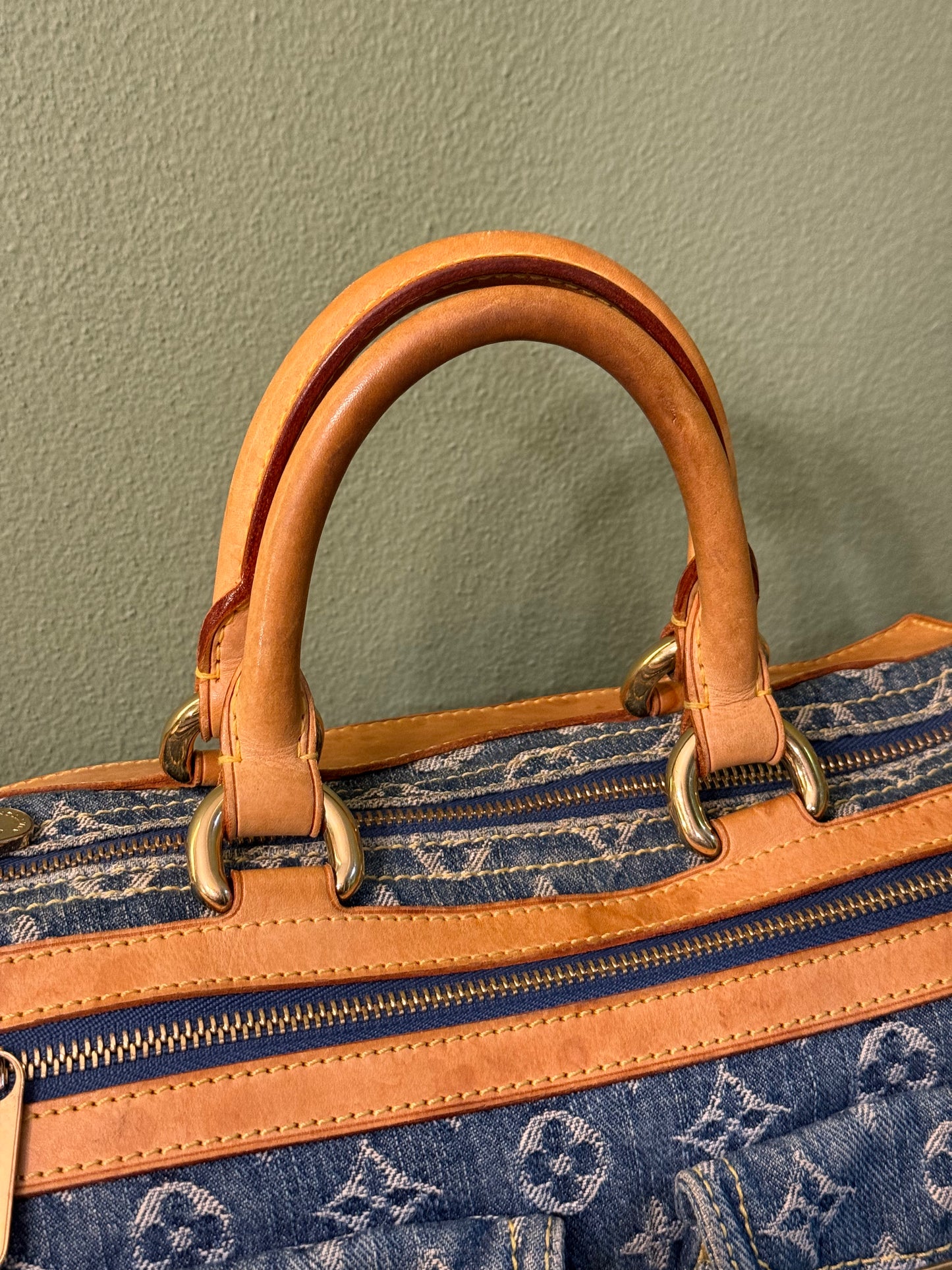 LOUIS VUITTON BLUE DENIM NEO SPEEDY BOSTON BAG